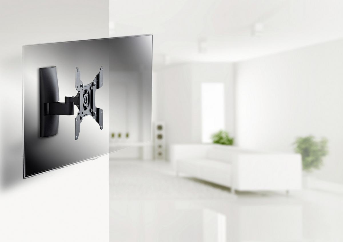 Tv-wandhalterung Bis 37“ Dreh- U. Ausziehbar Ts1 Max. 20 Kg - Schwarz, KONVENTIONELL, Metall (20/23/15,5cm) - MID.YOU