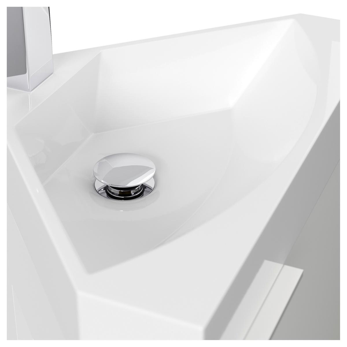 Gästebad Delta Weiß Hg B: 52,3 cm - Weiß Hochglanz, MODERN, Holzwerkstoff/Stein (52,3cm) - MID.YOU