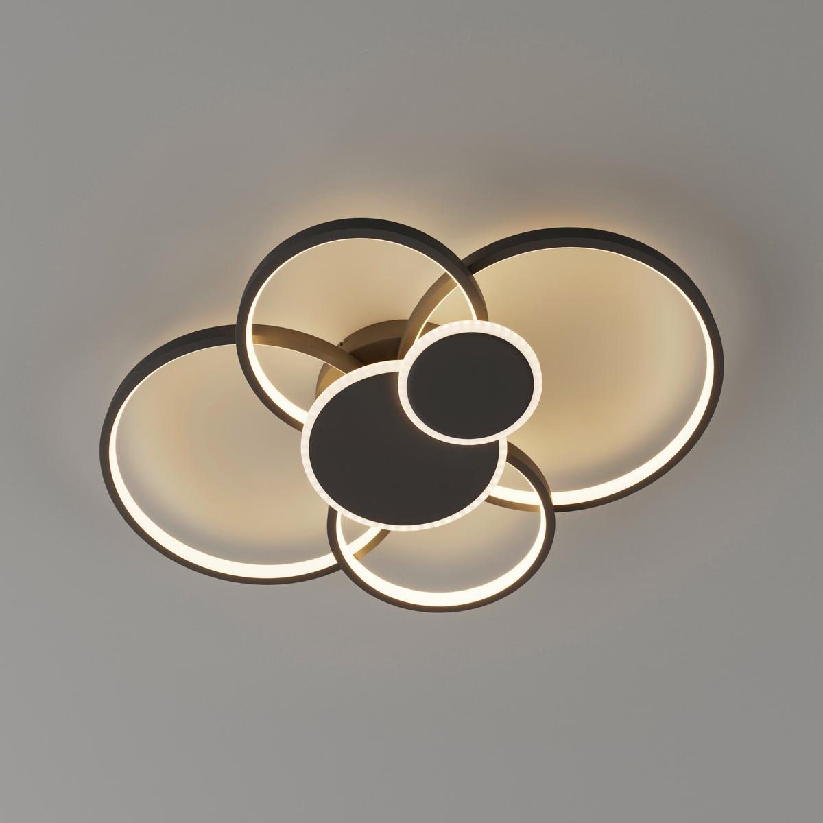 LED-DECKENLEUCHTE CHRISTIN - Schwarz, Basics, Kunststoff/Metall (46/62/10cm) - Luca Bessoni