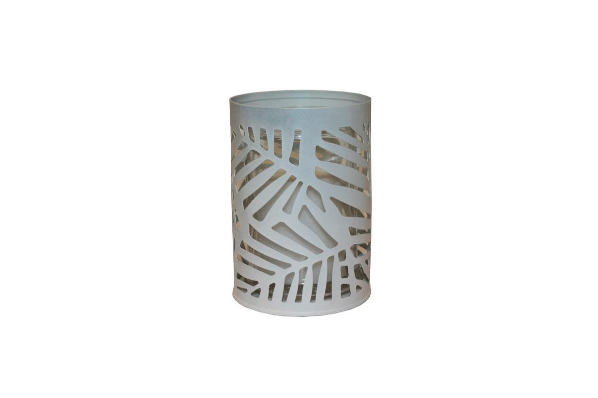 Windlicht Alisa - Schwarz/Weiß, Design, Glas/Naturmaterialien (9/12,5cm) - Luca Bessoni