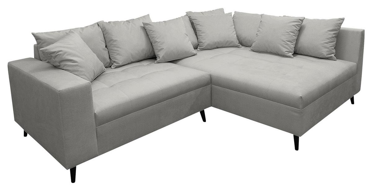 Ecksofa Pruno, Grau S: 247x174 Cm - Schwarz/Grau, Design, Textil (247/174cm) - MID.YOU