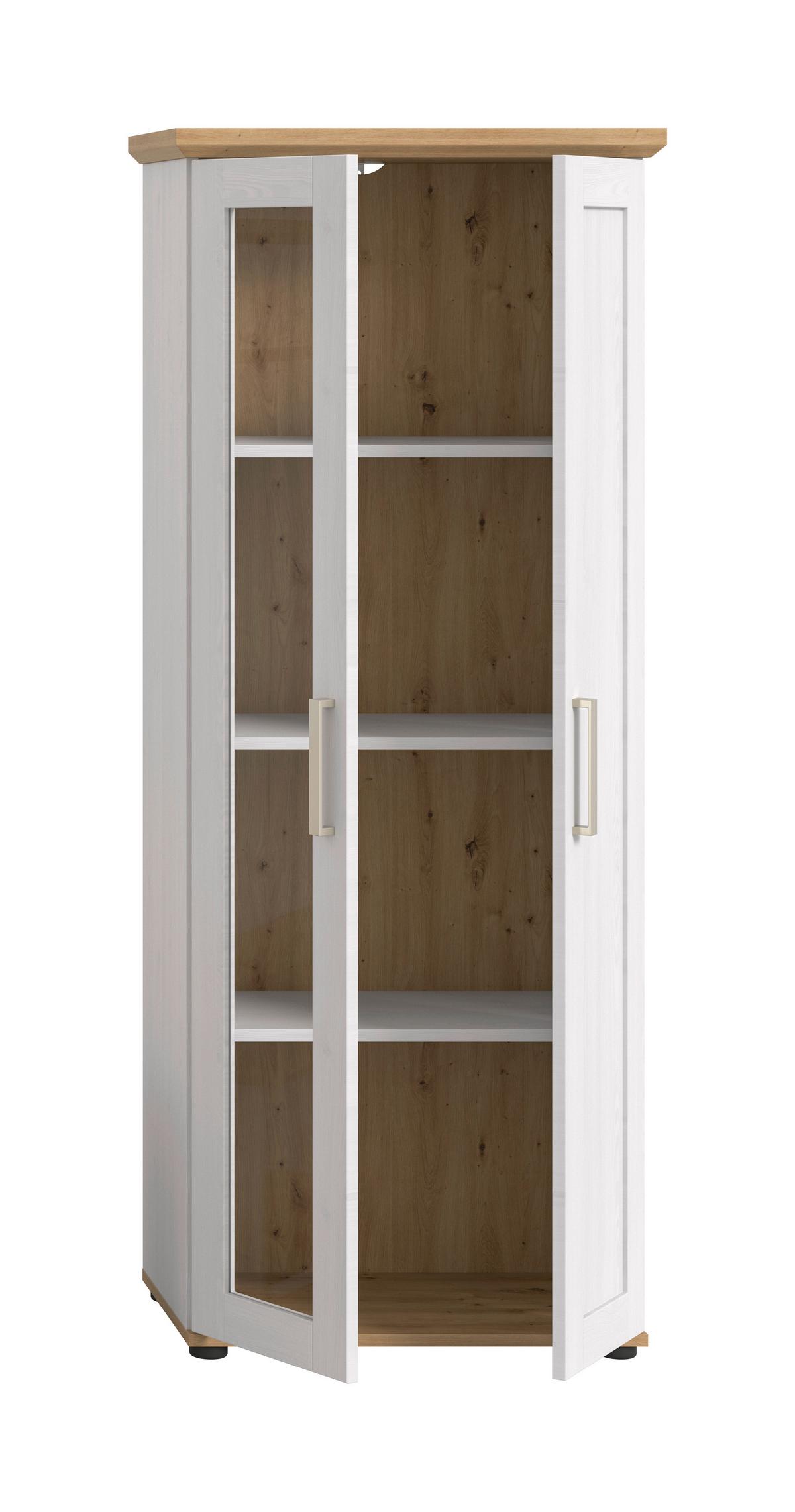 Vitrine Verona Lärchefarben /Eiche Dekor B: 64cm - Lärchefarben/Eiche Artisan, Design, Holzwerkstoff (64/161/37cm) - Livetastic