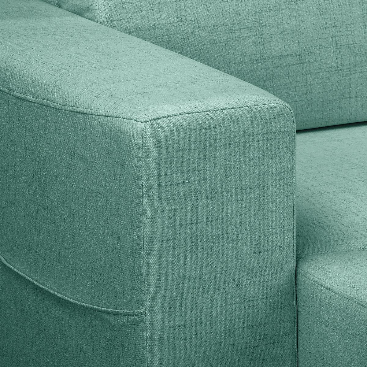 Ecksofa Bellal Mintgrün S: 257x174 Cm - Wengefarben/Mintgrün, Design, Textil (257/174cm) - Livetastic