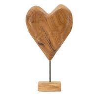 Skulptur Dobu Teak Braun, B: 25 cm - Braun, Basics, Holz (25/45/12cm)