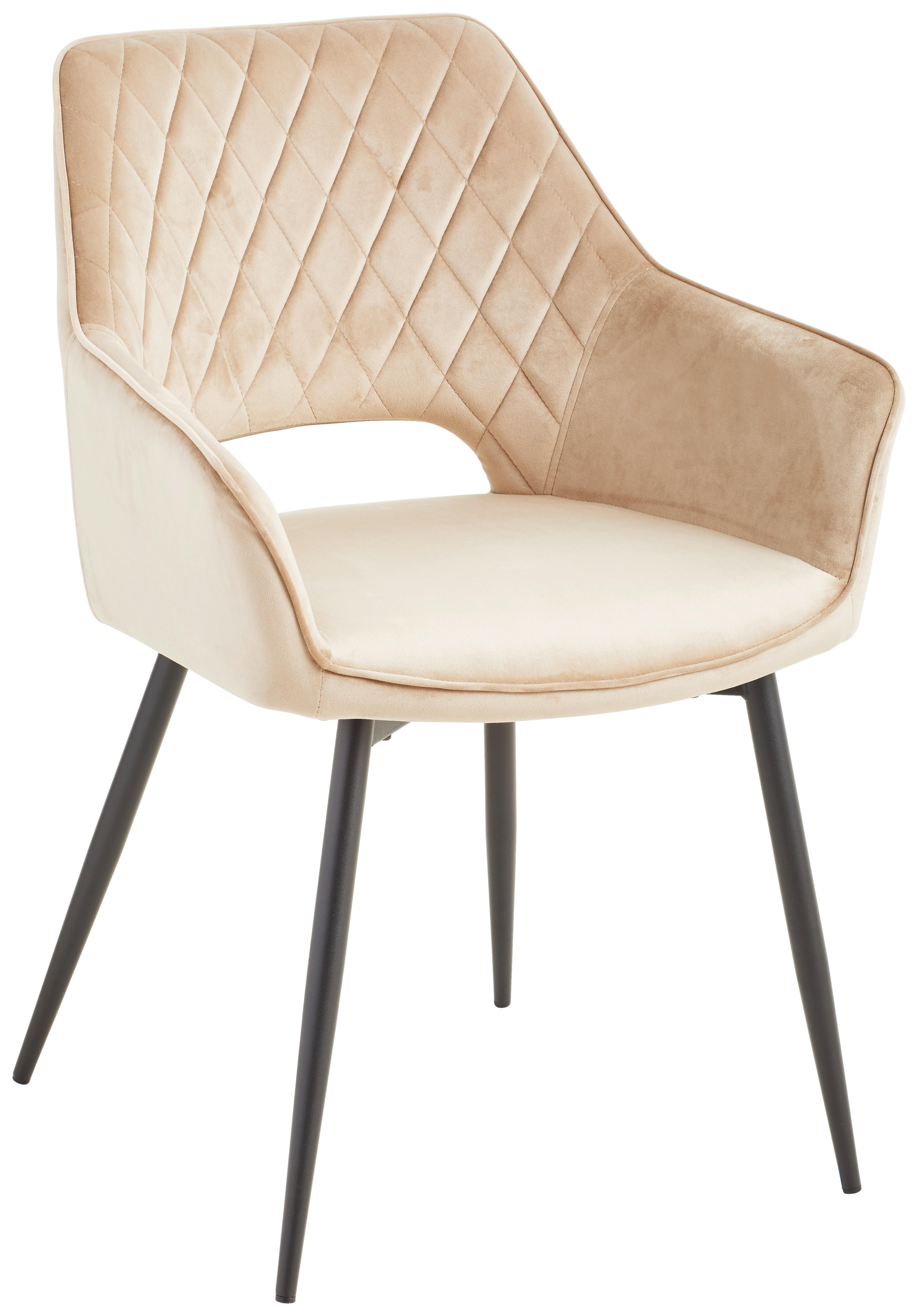 Armlehnstuhl Genua Taupe Gepolstert - Taupe/Beige, KONVENTIONELL, Holz/Textil (56/80,5/56cm) - MID.YOU