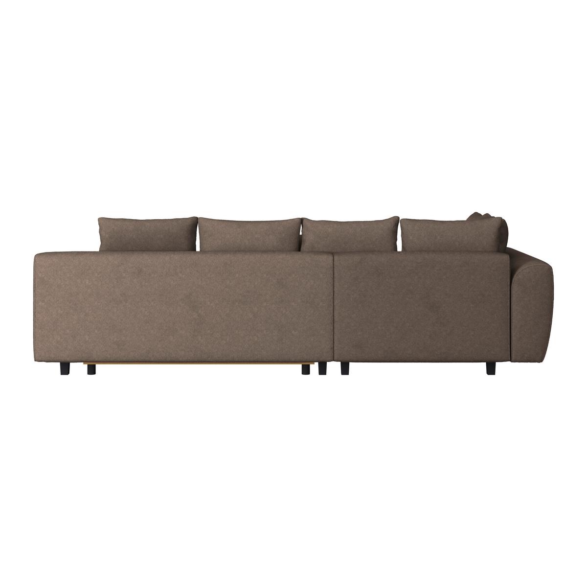 Ecksofa Mendoza - Dunkelbraun/Schwarz, Design, Textil (197/309cm) - Ondega