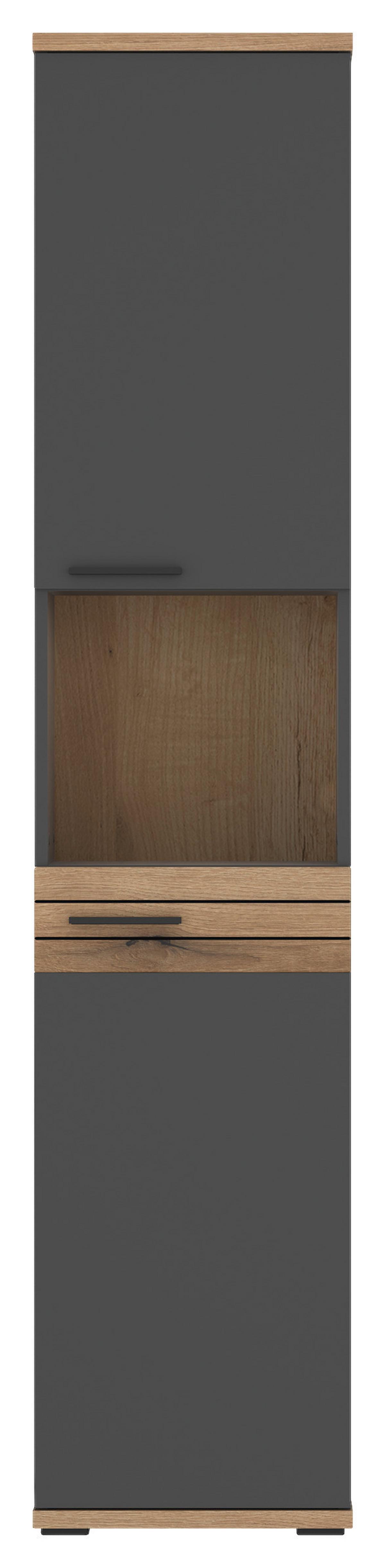 Badezimmer Cotia Cotlu Eiche Dekor/anthrazit B: 160cm - Eichefarben/Anthrazit, MODERN, Holzwerkstoff (160/187,6/48cm) - James Wood