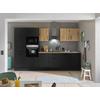 Küchenblock Turin Schwarz/eiche Dekor B: 330 Cm - Schwarz/Eiche Artisan, Basics, Holzwerkstoff (330cm) - MID.YOU