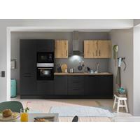 Küchenblock Turin Schwarz/eiche Dekor B: 330 Cm - Schwarz/Eiche Artisan, Basics, Holzwerkstoff (330cm) - MID.YOU