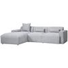 Ecksofa mit Zierkissen Pearl Grau 196x303 cm - Schwarz/Grau, Design, Textil (196/303cm) - Livetastic