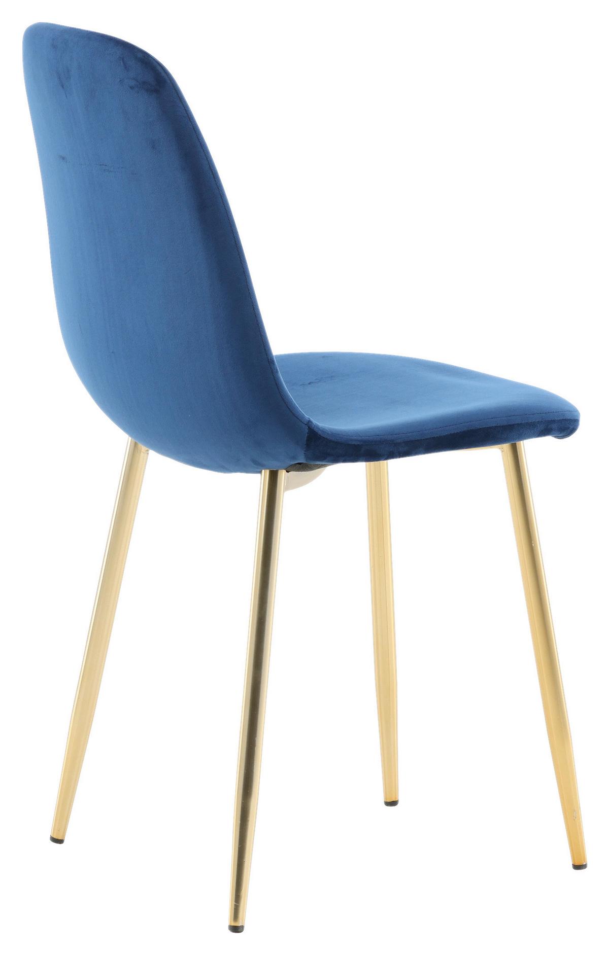 Stuhl-Set Polar - Messingfarben/Hellblau, Design, Textil/Metall (44/86/52cm) - Livetastic