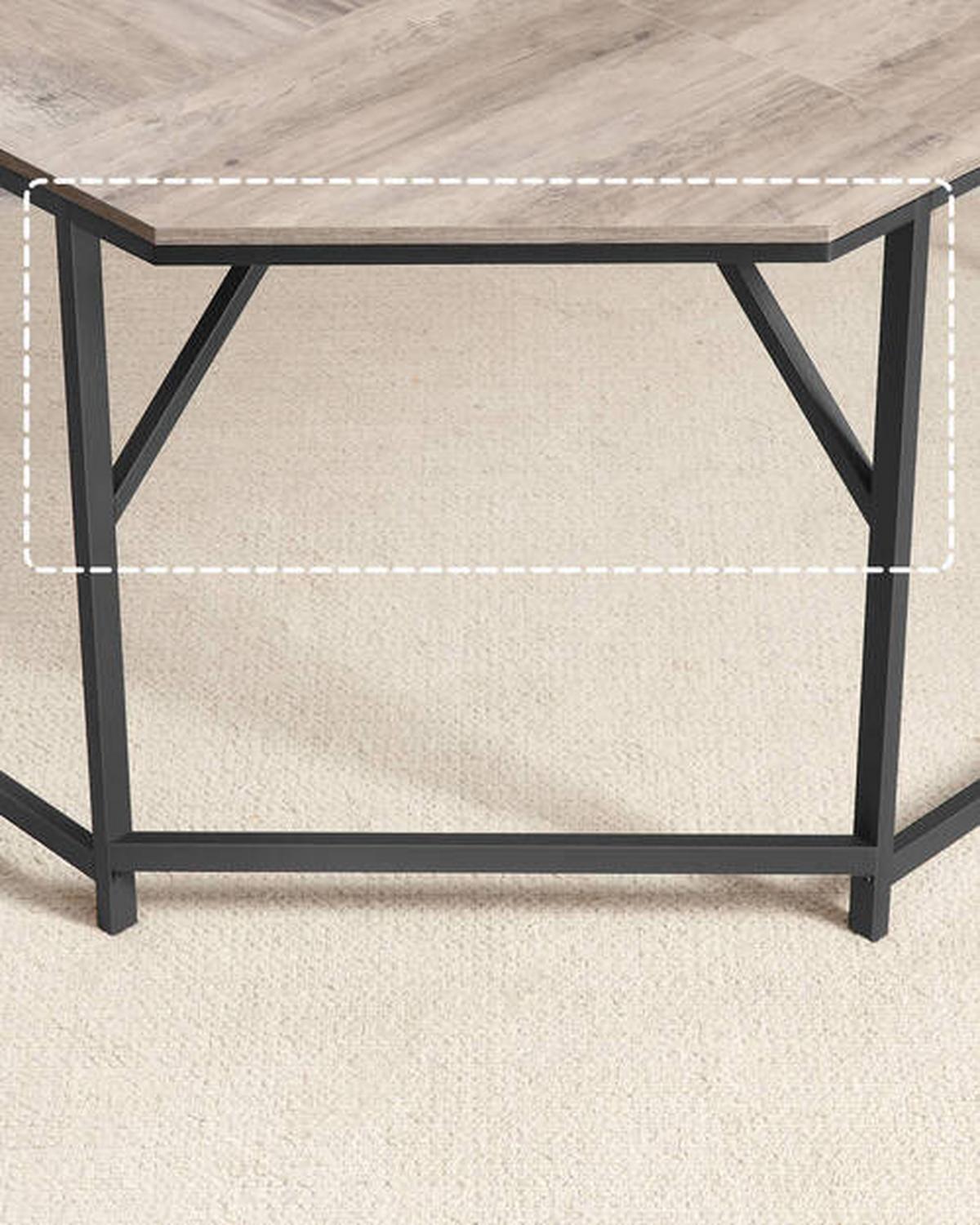 Eckschreibtisch Iron B: 149 Cm, H:  75 Cm - Eiche grau/Schwarz, Basics, Holzwerkstoff/Metall (149/149/75cm) - Boxxx