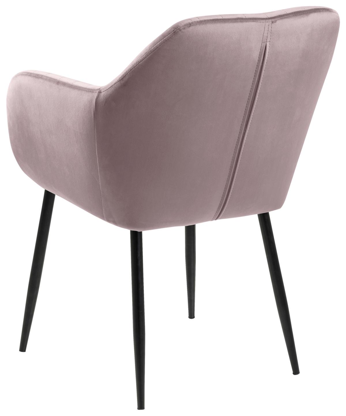Židle s područkami EMILIA růžová - starorůžová/černá, Trend, kov/textil (57/83/59cm) - Ambia Home
