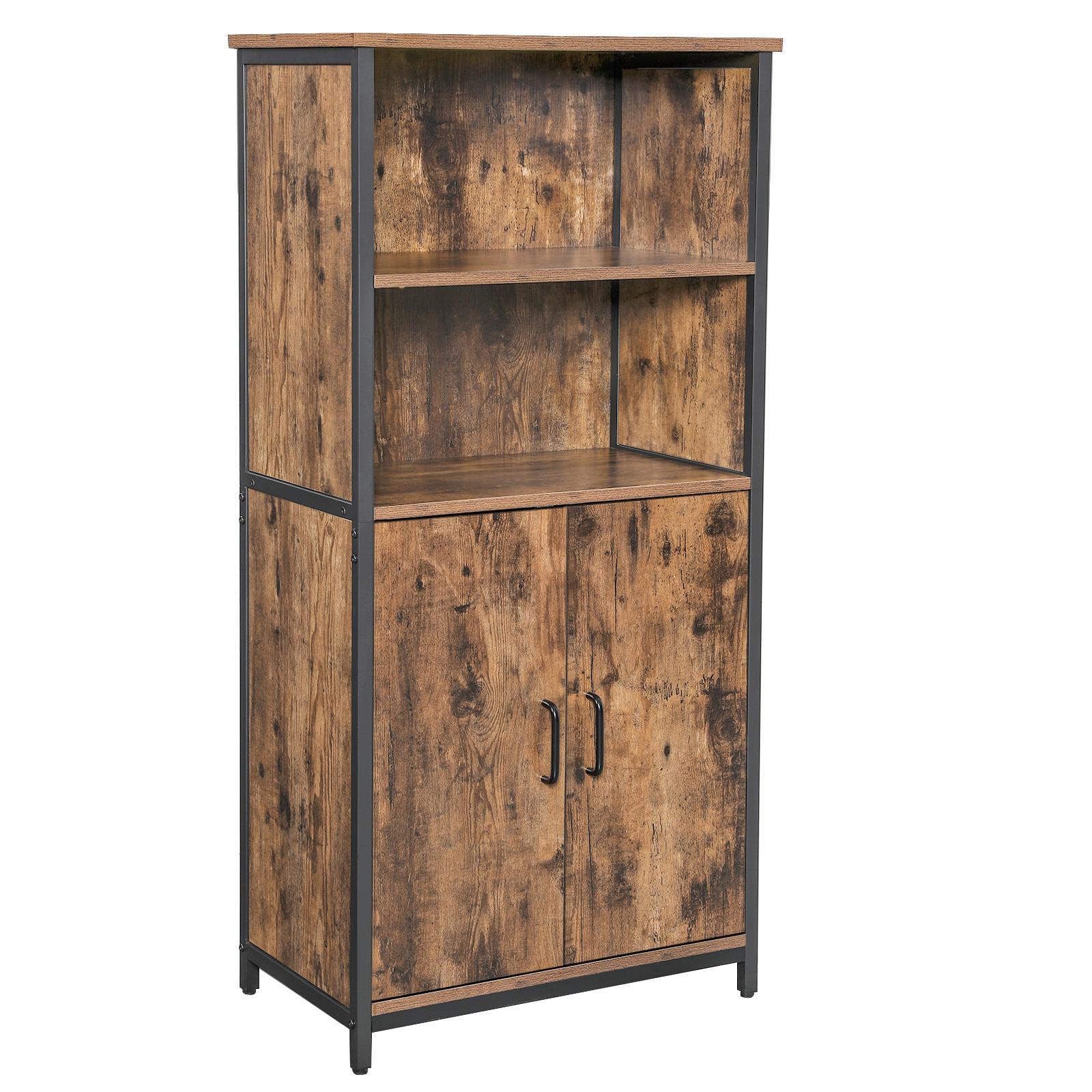 Highboard B: 60 cm Braun/Schwarz - Schwarz/Braun, Trend, Holzwerkstoff/Metall (60/124,5/35cm) - Boxxx