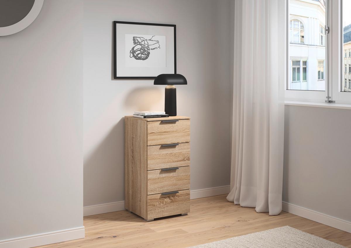 Nachtkästchen Alabama Sonoma Eiche B: 40 Cm - Alufarben/Sonoma Eiche, MODERN, Holzwerkstoff (40/81/42cm) - Rauch Möbel