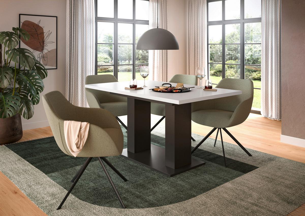 Ausziehtisch Marlon 150 Az Weiß/grau, B:150-190 Cm - Weiß/Grau, KONVENTIONELL, Holzwerkstoff (150-190/90/76cm)