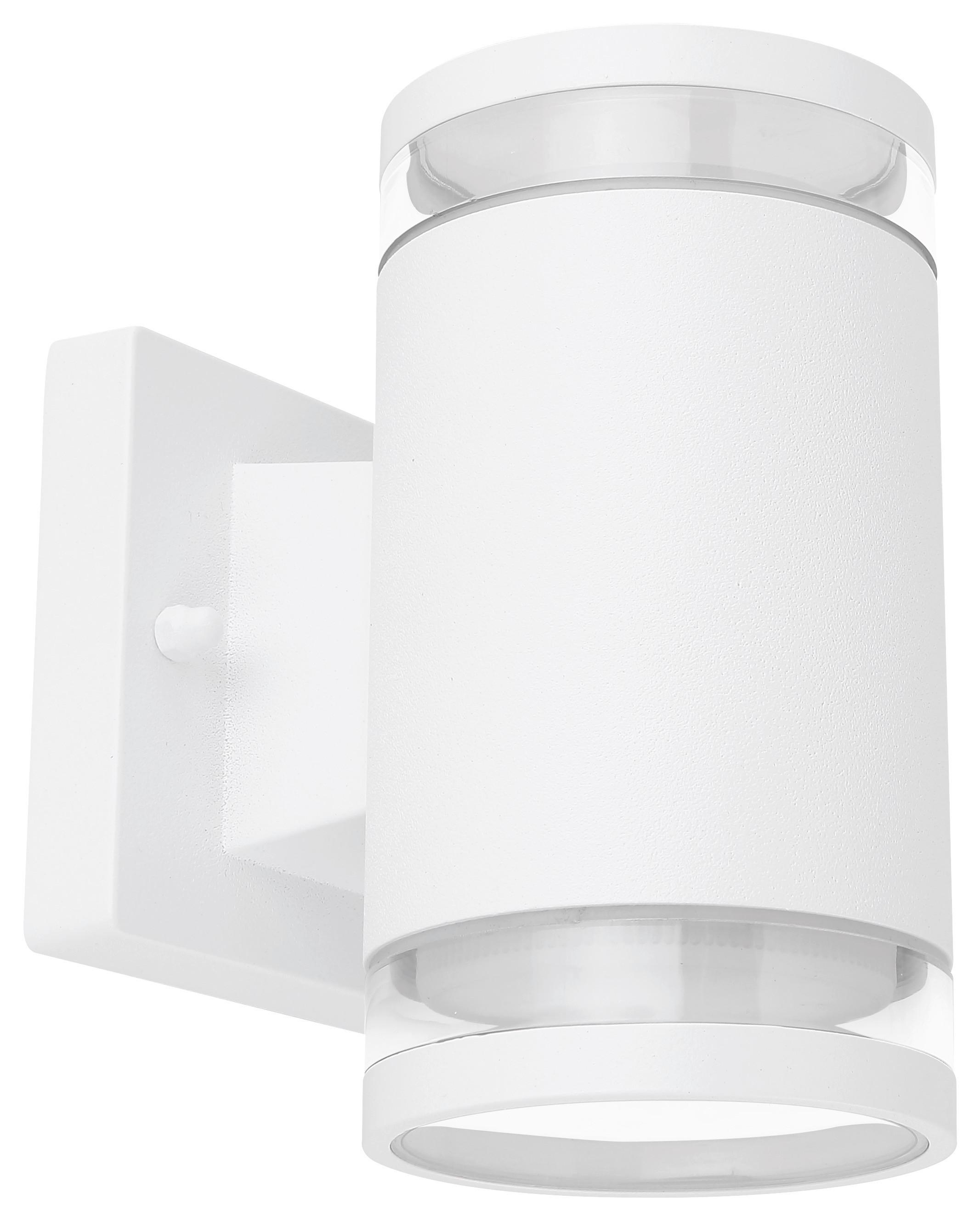 Led Außenleuchte Alcala 11 Watt Aluminium, Wandmontage - Klar/Weiß, Basics, Glas/Metall (10/16,5cm) - Globo