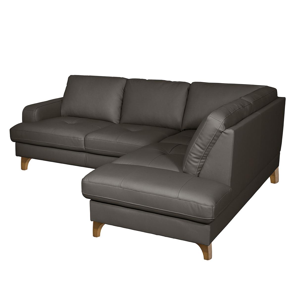 Ecksofa Fargo Dunkelbraun B: 234x190 Cm - Dunkelbraun/Buchefarben, Design, Leder/Textil (234/190cm) - Livetastic