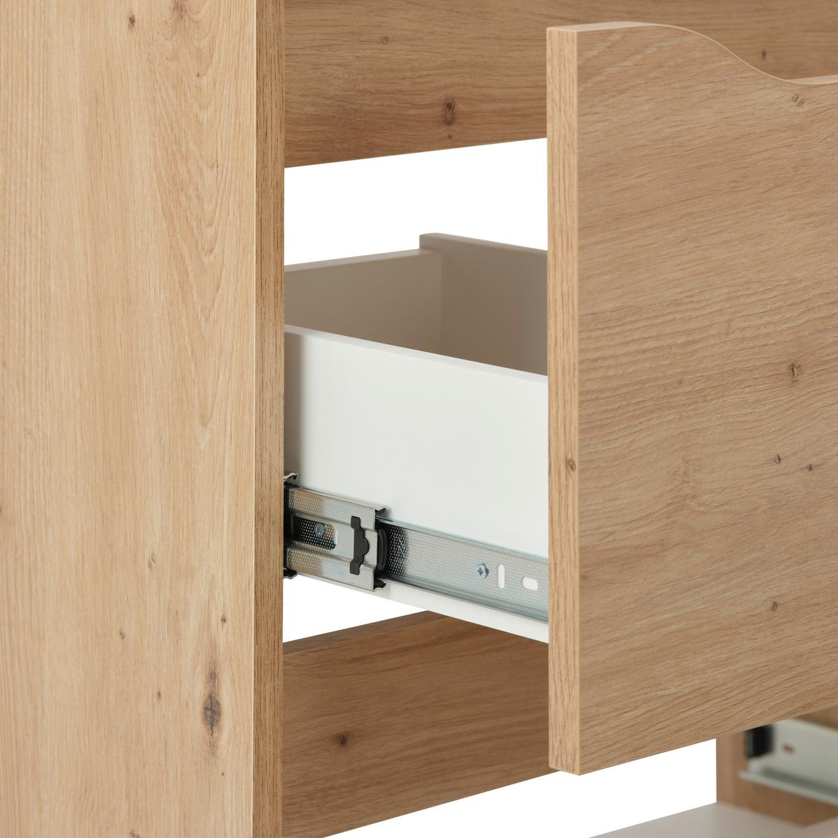 Waschbeckenunterschrank Giga B: 70 Cm Eichefarben - Eichefarben/Schwarz, MODERN, Holzwerkstoff (70/60/40cm)