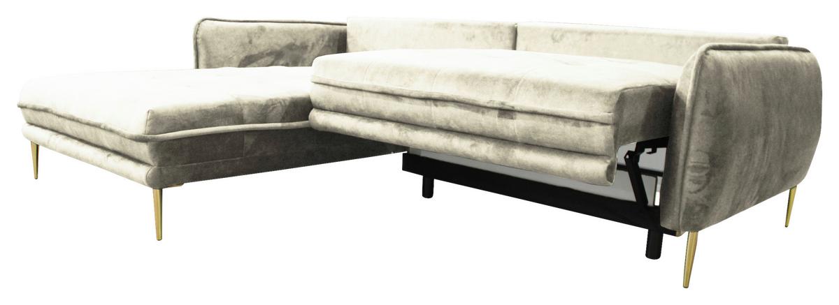 Ecksofa Whisper Creme S: 196x264 cm - Goldfarben/Creme, Design, Textil (196/264cm) - MID.YOU