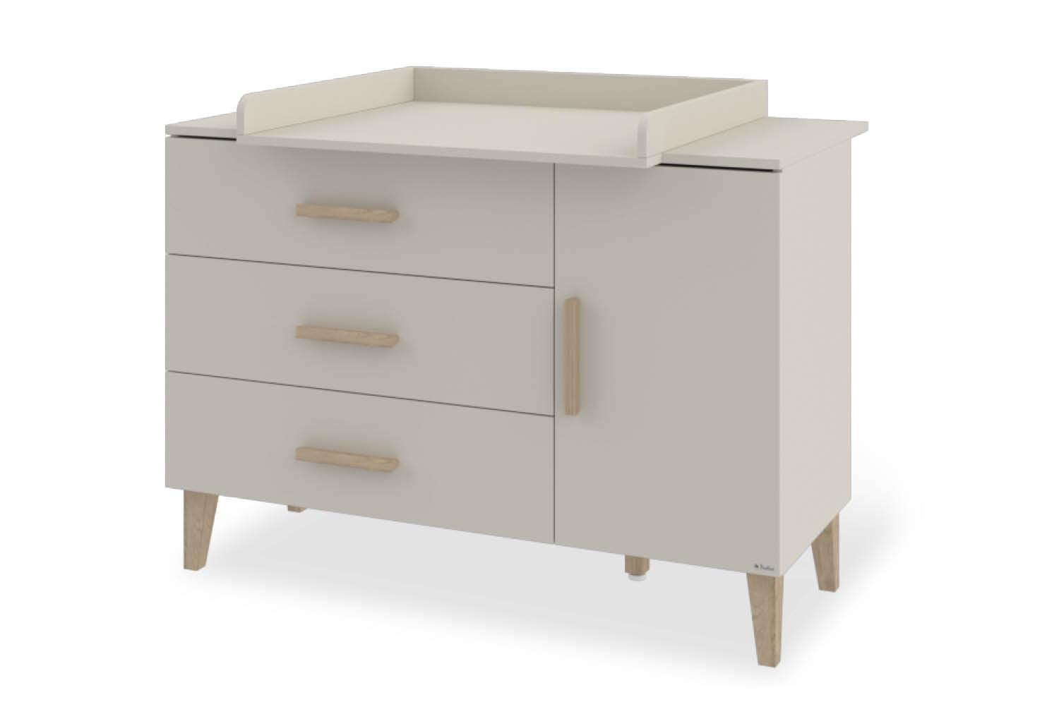 Wickelkommode Tami - Eichefarben/Weiß, Basics, Holzwerkstoff (136/101/77cm) - Pinolino