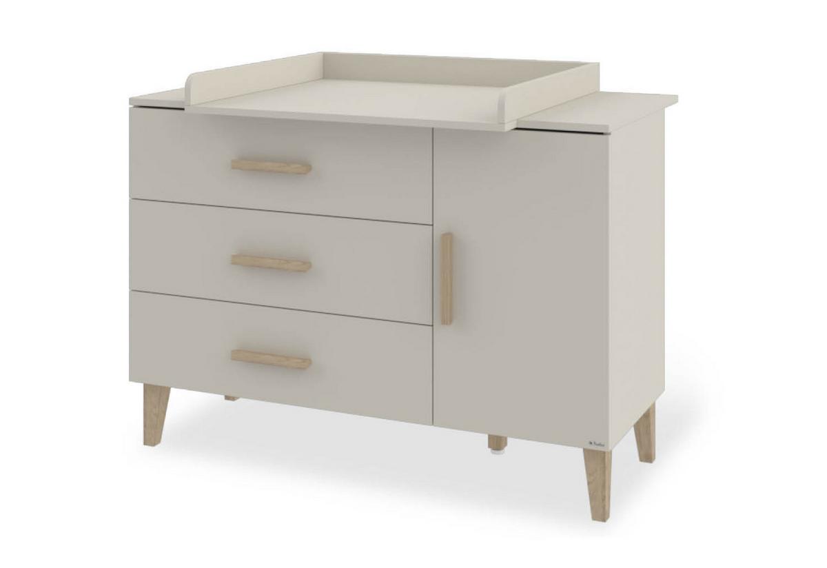 Wickelkommode Tami - Eichefarben/Weiß, Basics, Holzwerkstoff (136/101/77cm) - Pinolino