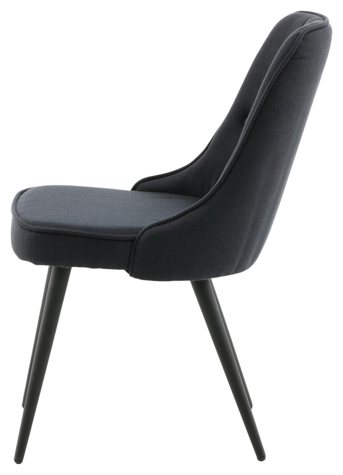 Stuhl-Set Velvet Deluxe - Schwarz, Design, Kunststoff/Textil (50/88.5/66cm) - Livetastic