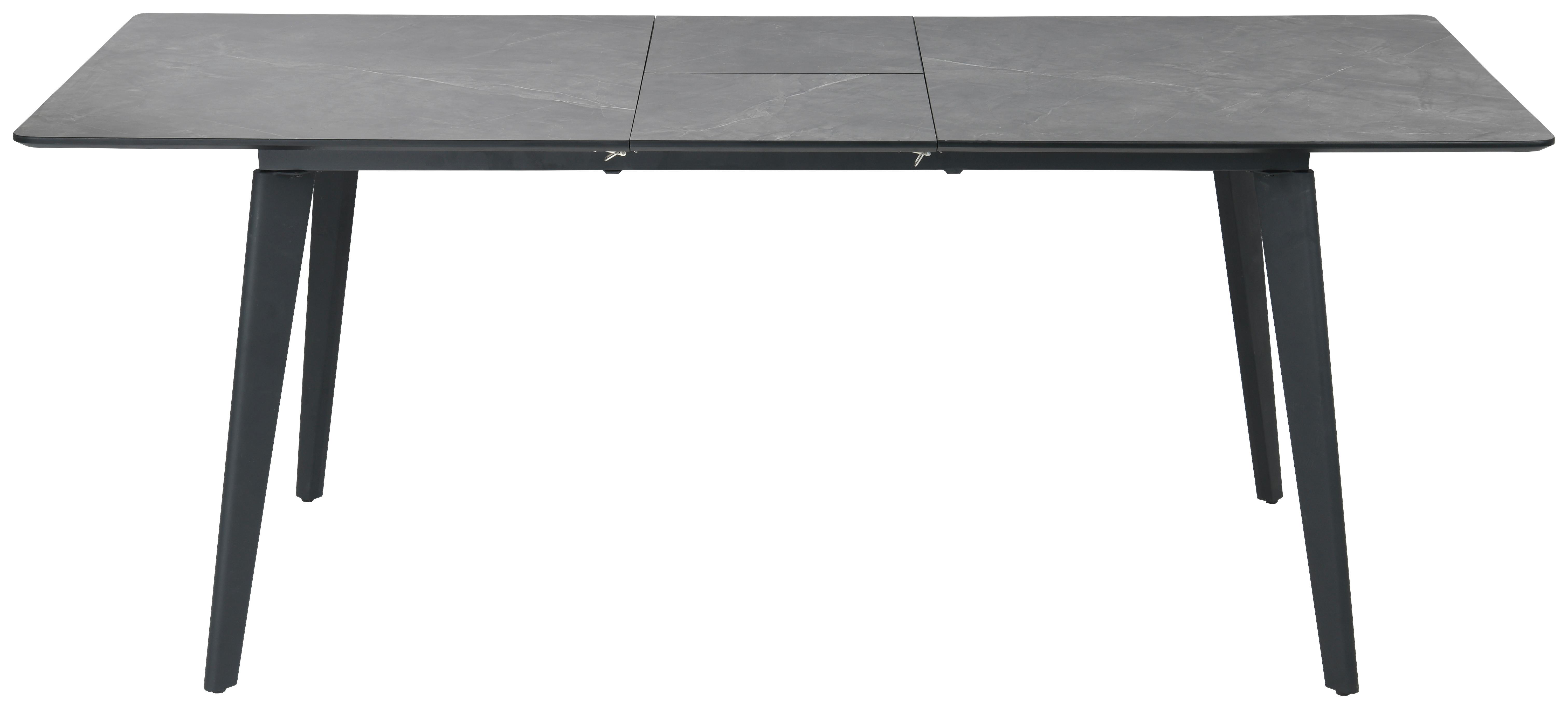 Esstisch Alvaro - Schwarz/Grau, LIFESTYLE, Holzwerkstoff/Metall (180/220/75/100cm) - MID.YOU