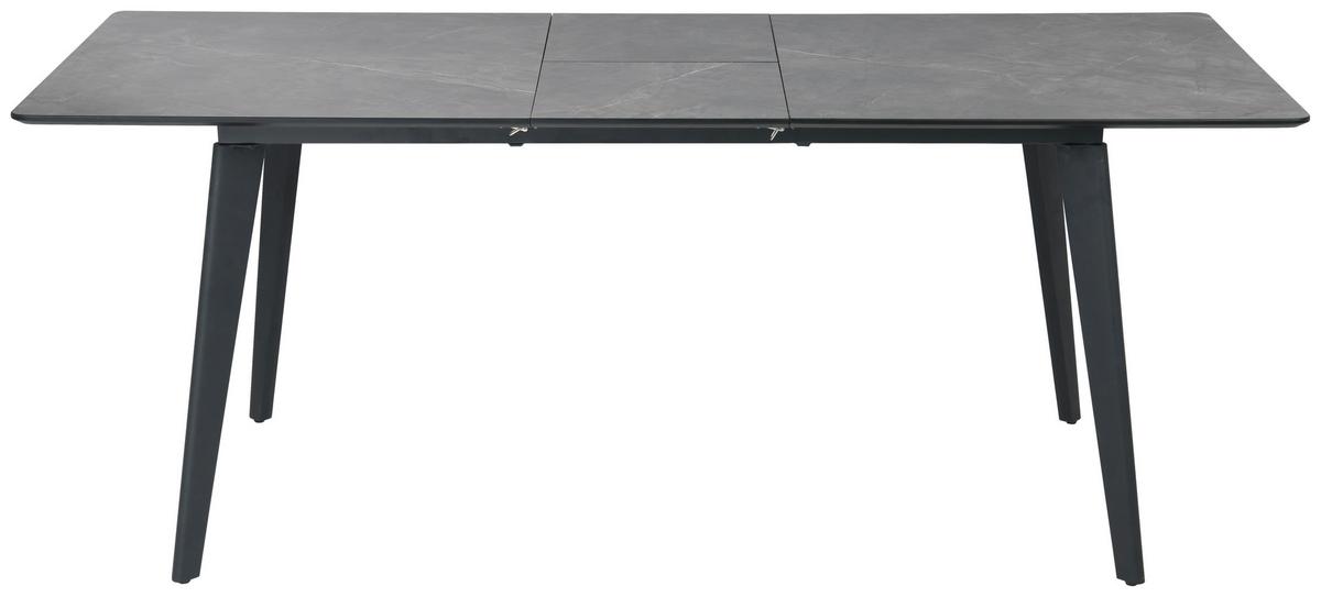 Esstisch Alvaro - Schwarz/Grau, LIFESTYLE, Holzwerkstoff/Metall (180/220/75/100cm) - MID.YOU