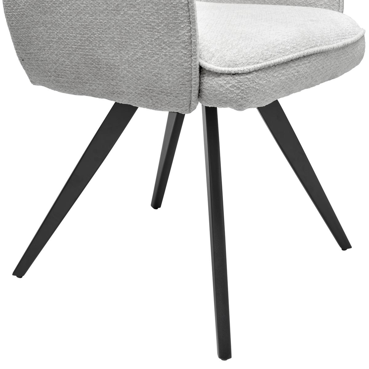 Armlehnstuhl Kim Grau/schwarz Gepolstert - Schwarz/Grau, LIFESTYLE, Textil/Metall (60/85/61cm) - MID.YOU