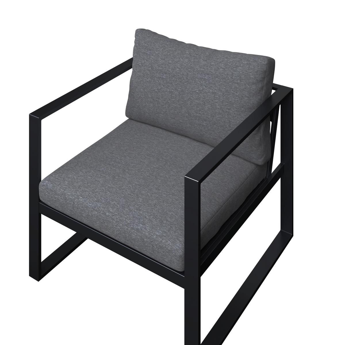 TERASOVÁ SEDACÍ SOUPRAVA AURELIA - antracitová, Moderní, kov/textil - Mömax