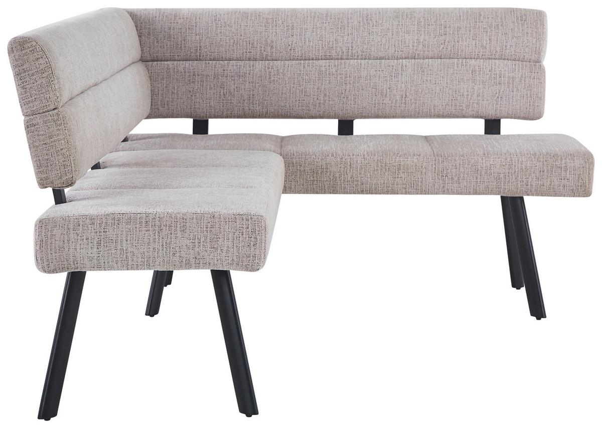 Eckbank Paros Beige, S: 190x150 cm - Beige/Schwarz, KONVENTIONELL, Textil/Metall (190/150cm) - MID.YOU