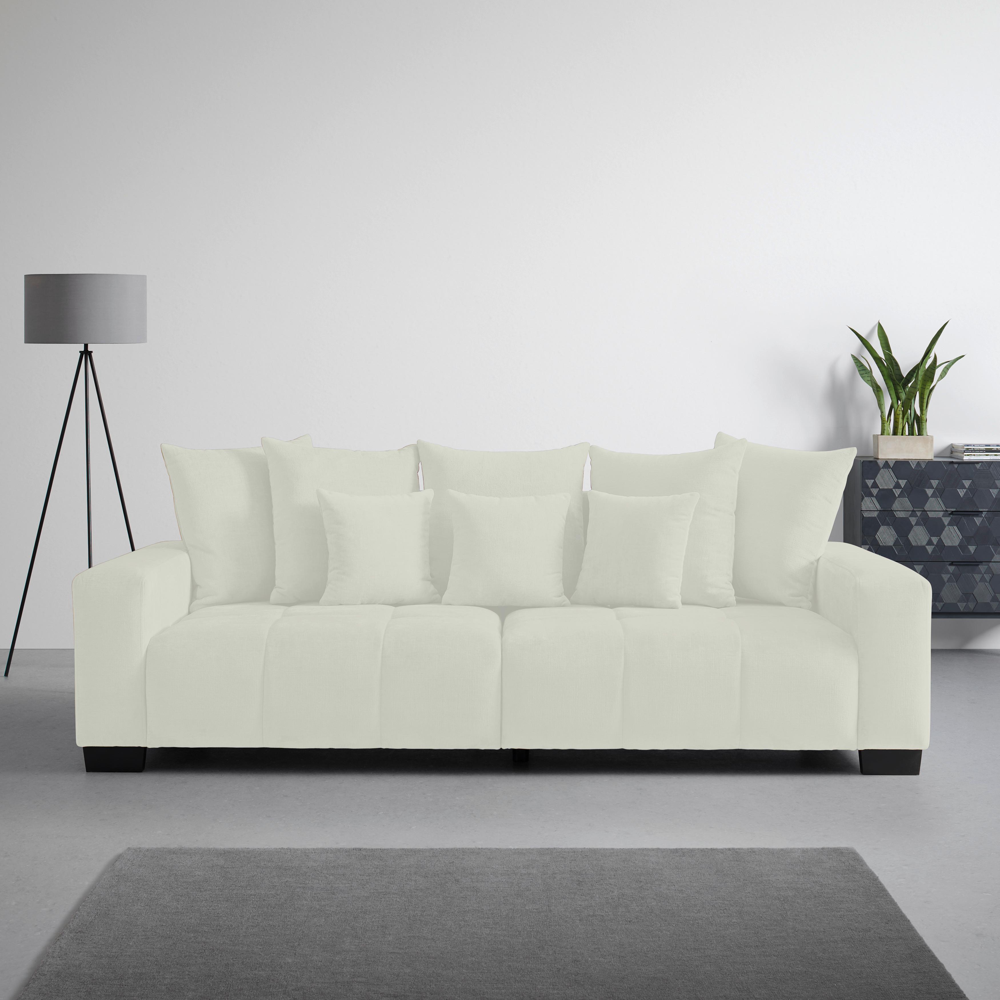 Veľká pohovka MATTEO, biela tkanina NANO - čierna/biela, Modern, drevo (246/93/124cm)