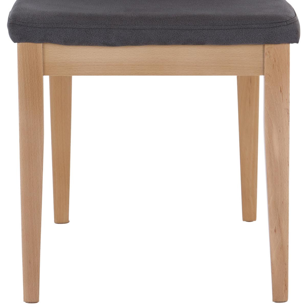 Vierfußstuhl Manzano Grau Gepolstert - Grau, KONVENTIONELL, Holz/Textil (45/90/52cm)