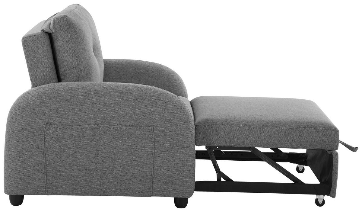 Fekvőfotel Cosmo - sötétszürke, Design, textil (102/94/95cm) - Livetastic