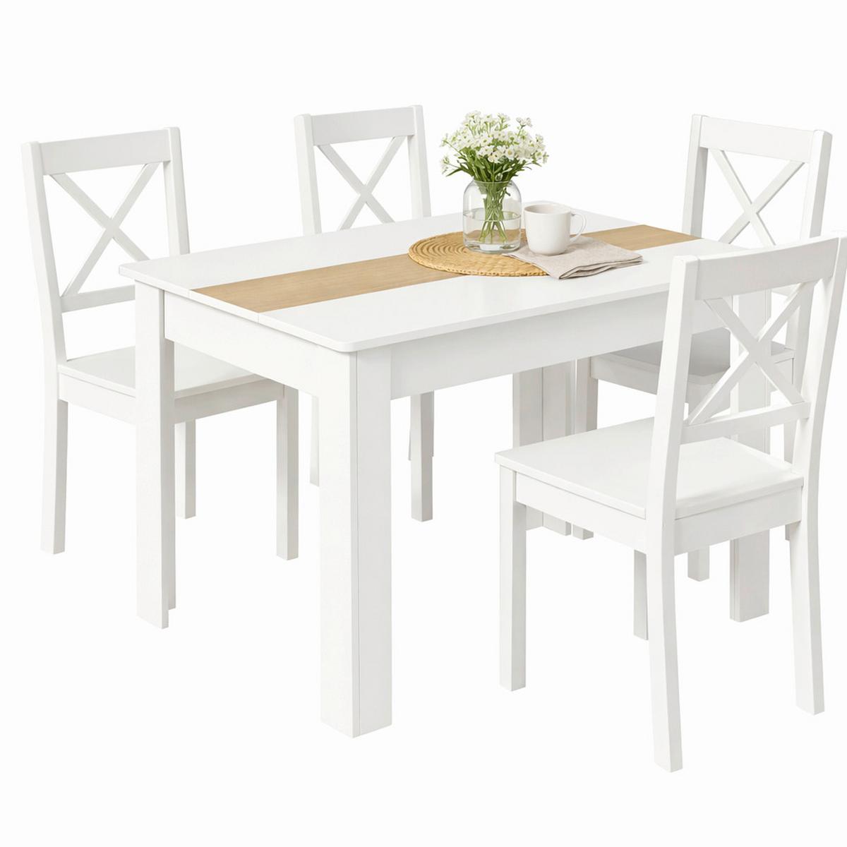 Esstisch Disalo Weiß/Honigeiche L: 115cm - Honigeiche/Weiß, MODERN, Holzwerkstoff (115/80/75cm) - MID.YOU