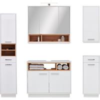Badezimmer Milano Weiß, Dekor Artisan B: 156 cm - Weiß/Eiche Artisan, MODERN, Holzwerkstoff (156/190/40cm)