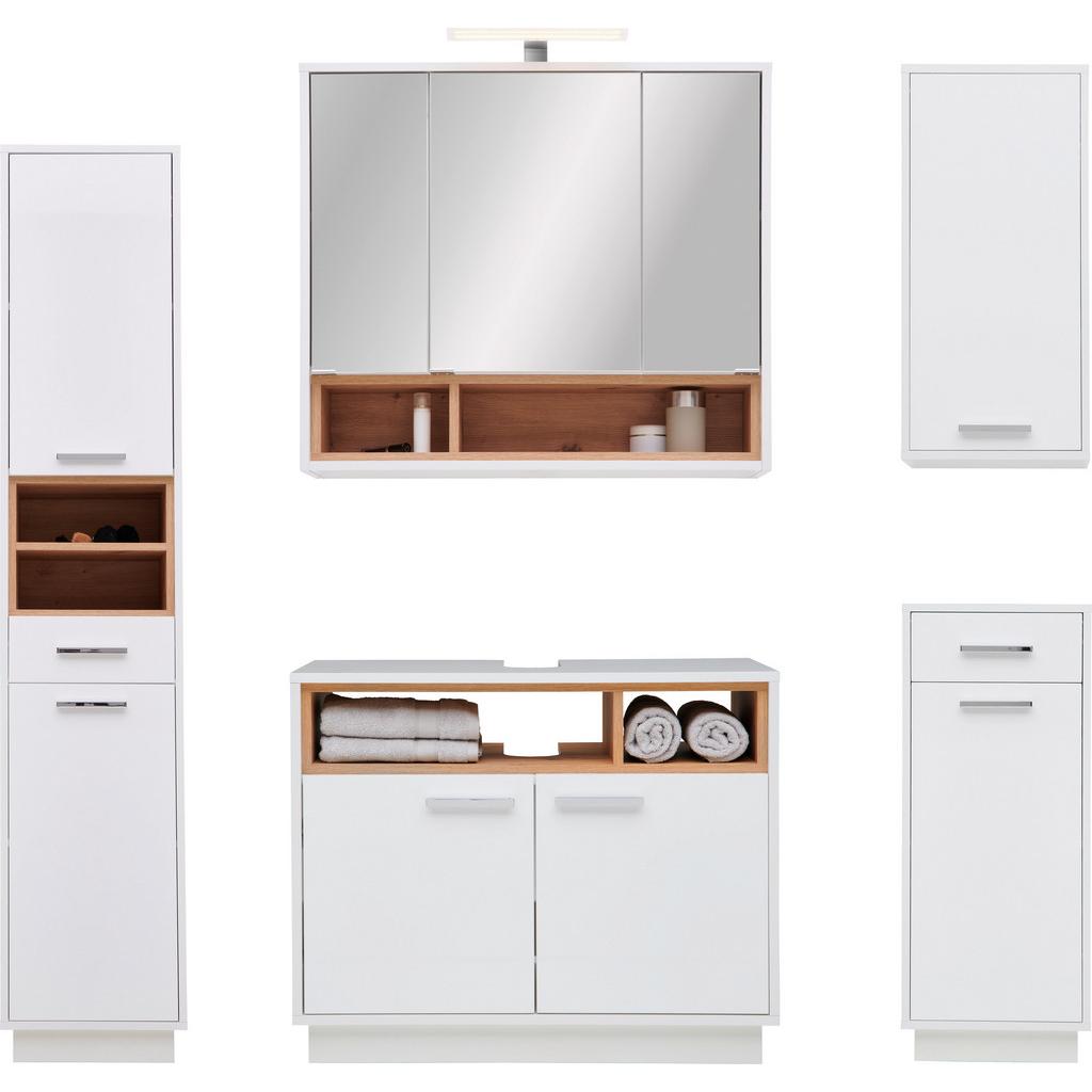 Badezimmer Milano Weiß, Dekor Artisan 5-teilig
