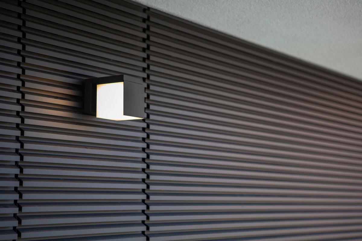 Led Außenleuchte 12 W Kunststoff/metall Wandmontage - Schwarz/Weiß, Design, Kunststoff/Metall (11,6/10/14,8cm)