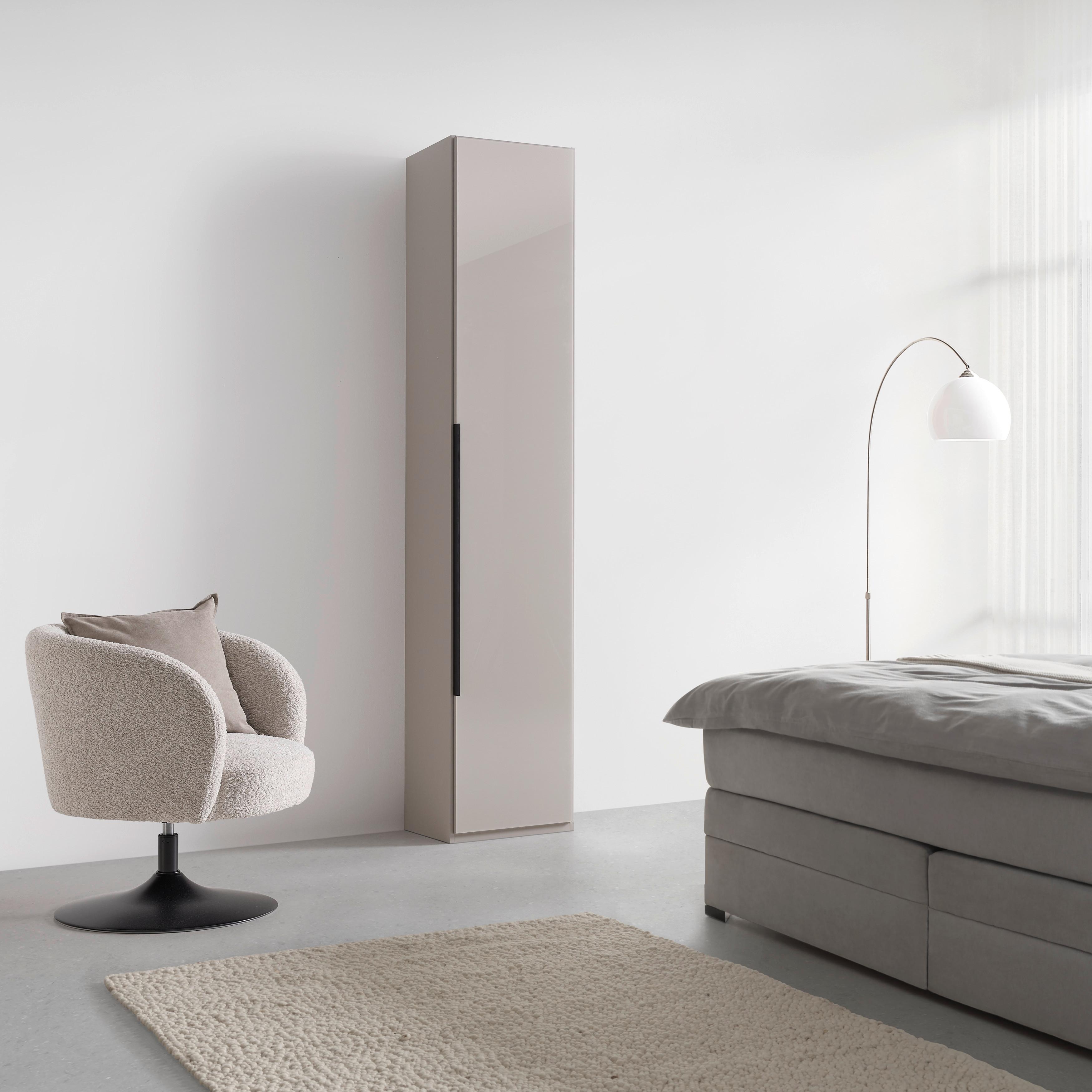 Šatní skříň NEW YORK - šedá/černá, Konvenční, kov/kompozitní dřevo (45/236/40cm) - Premium Living