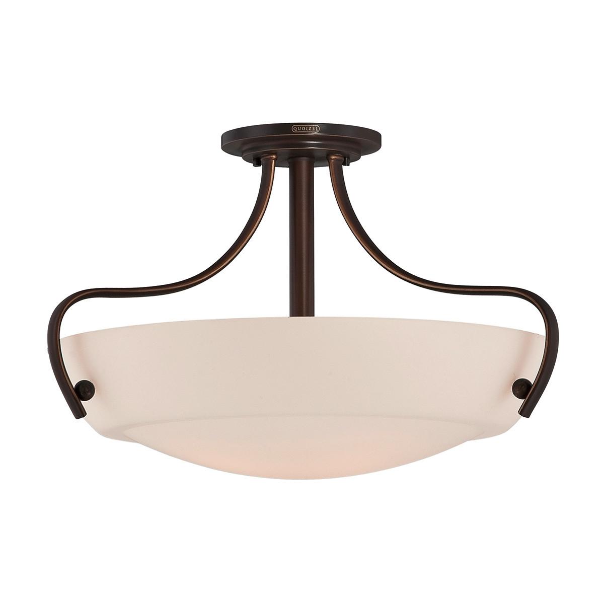 Deckenleuchte Qz-Chantilly-Sf3 - Dunkelbraun/Bronzefarben, Natur, Glas/Metall (45.7/30.5cm) - Elstead Lighting
