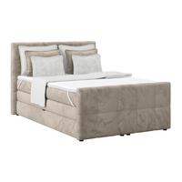 Boxspringbett Mit Topper Und Bettkasten 140x200 Cm Medino - Taupe, KONVENTIONELL, Holz/Holzwerkstoff (140/200cm) - Luca Bessoni