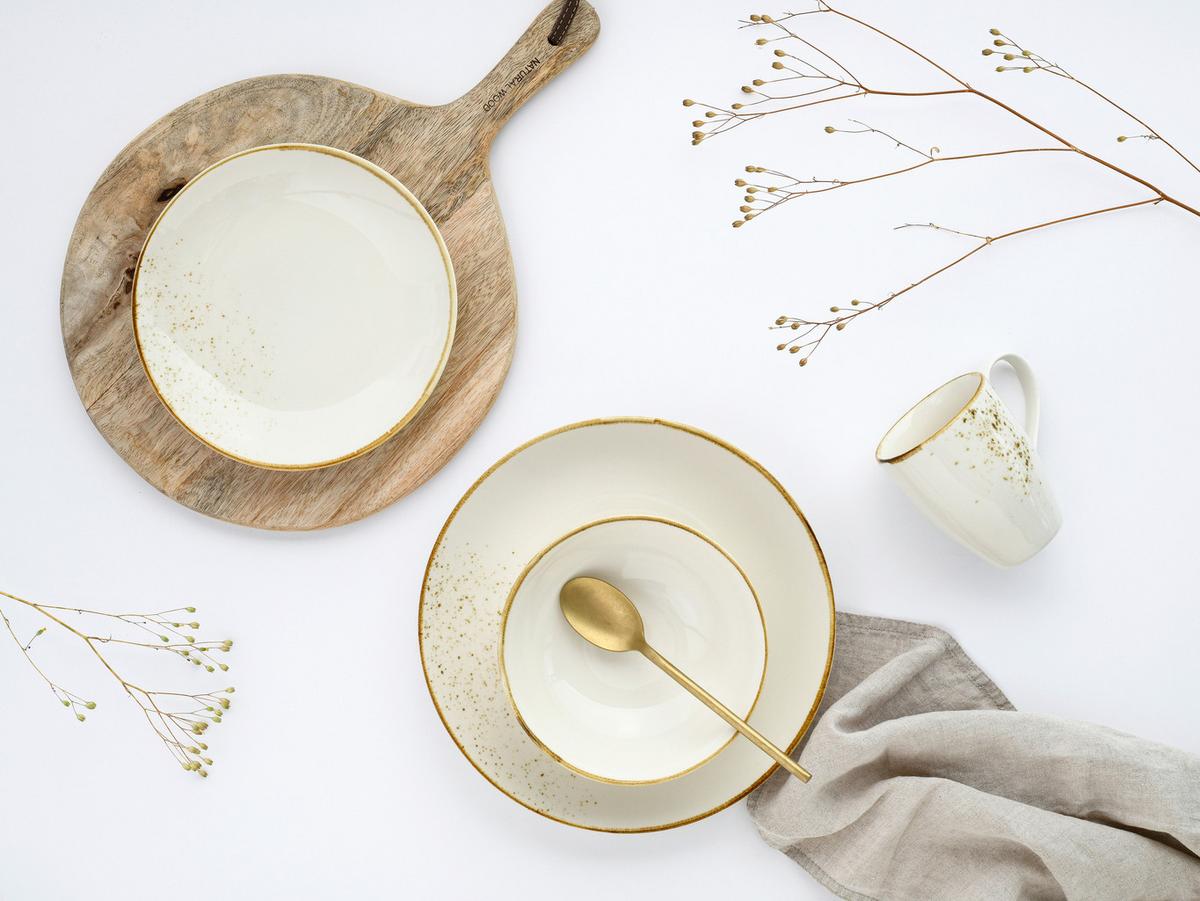 Müslischalenset, 6tlg. Steinzeug, Creme - Creme, Basics, Keramik (16,5/6cm) - Creatable