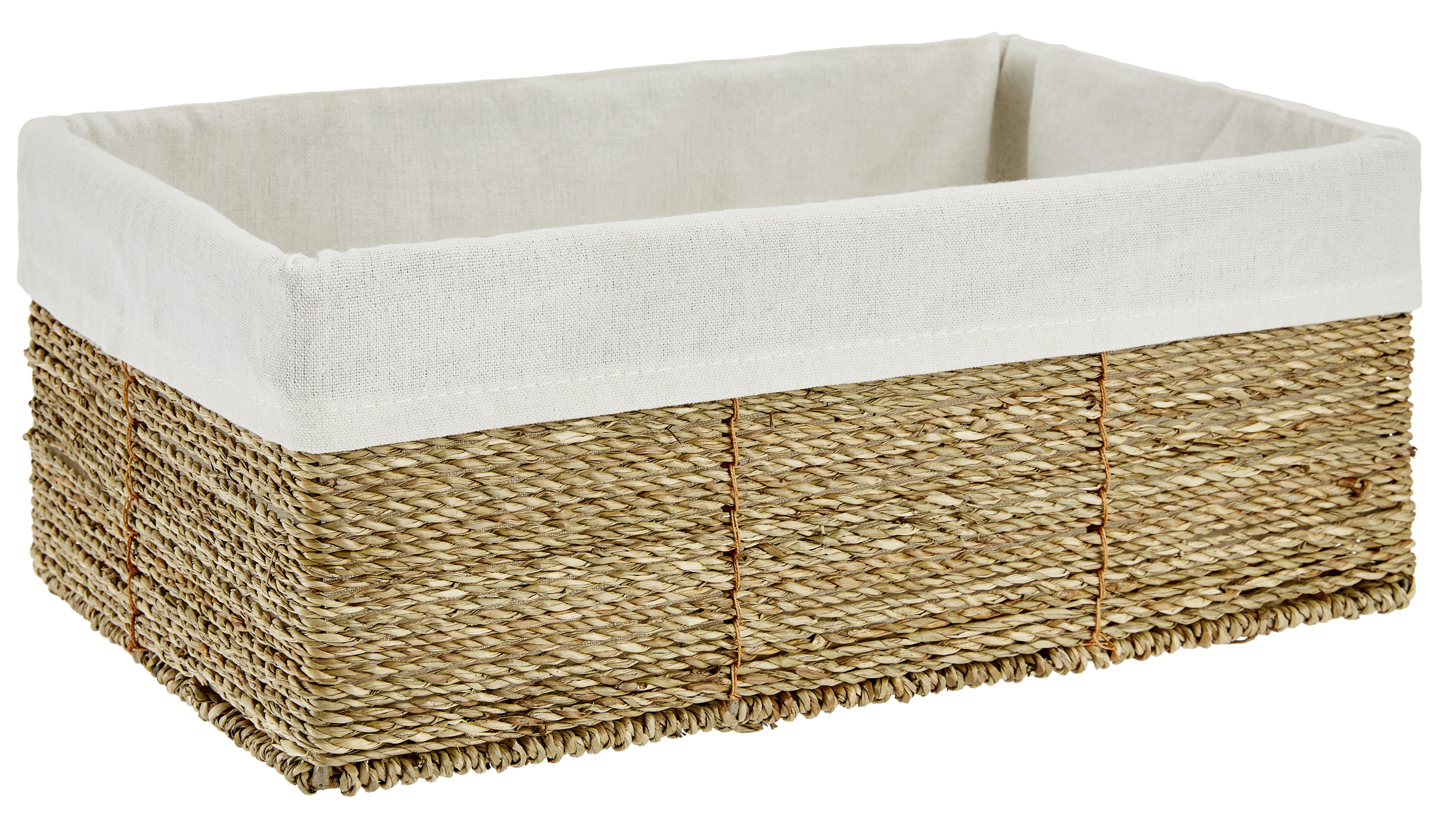 Regalkorb Flora - Braun/Weiß, Basics, Naturmaterialien/Textil (36/15/24cm) - James Wood