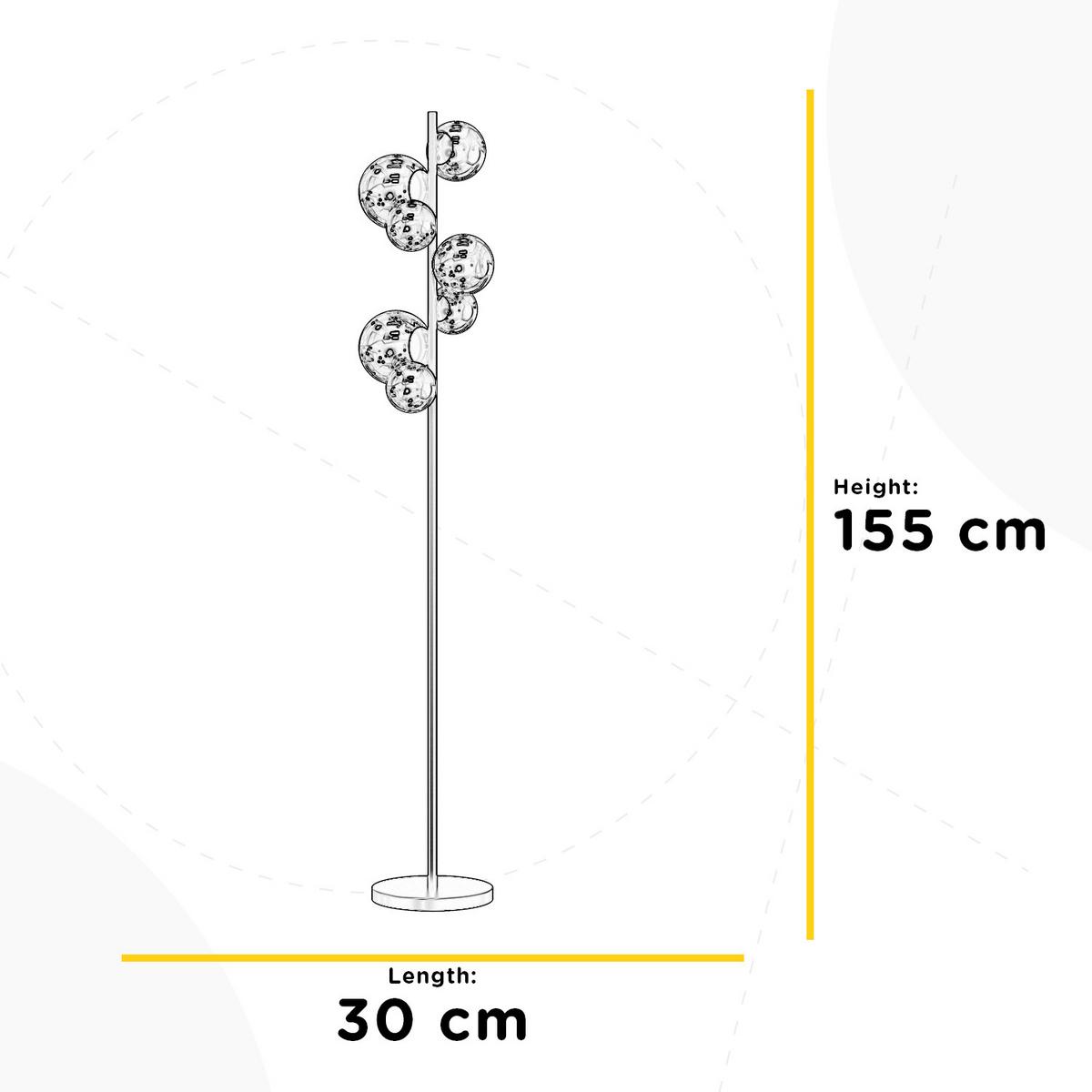 STEHLEUCHTE Paloma Sahara L: 30 cm 3W - Goldfarben/Sahara, KONVENTIONELL, Glas/Kunststoff (30/30/155cm)