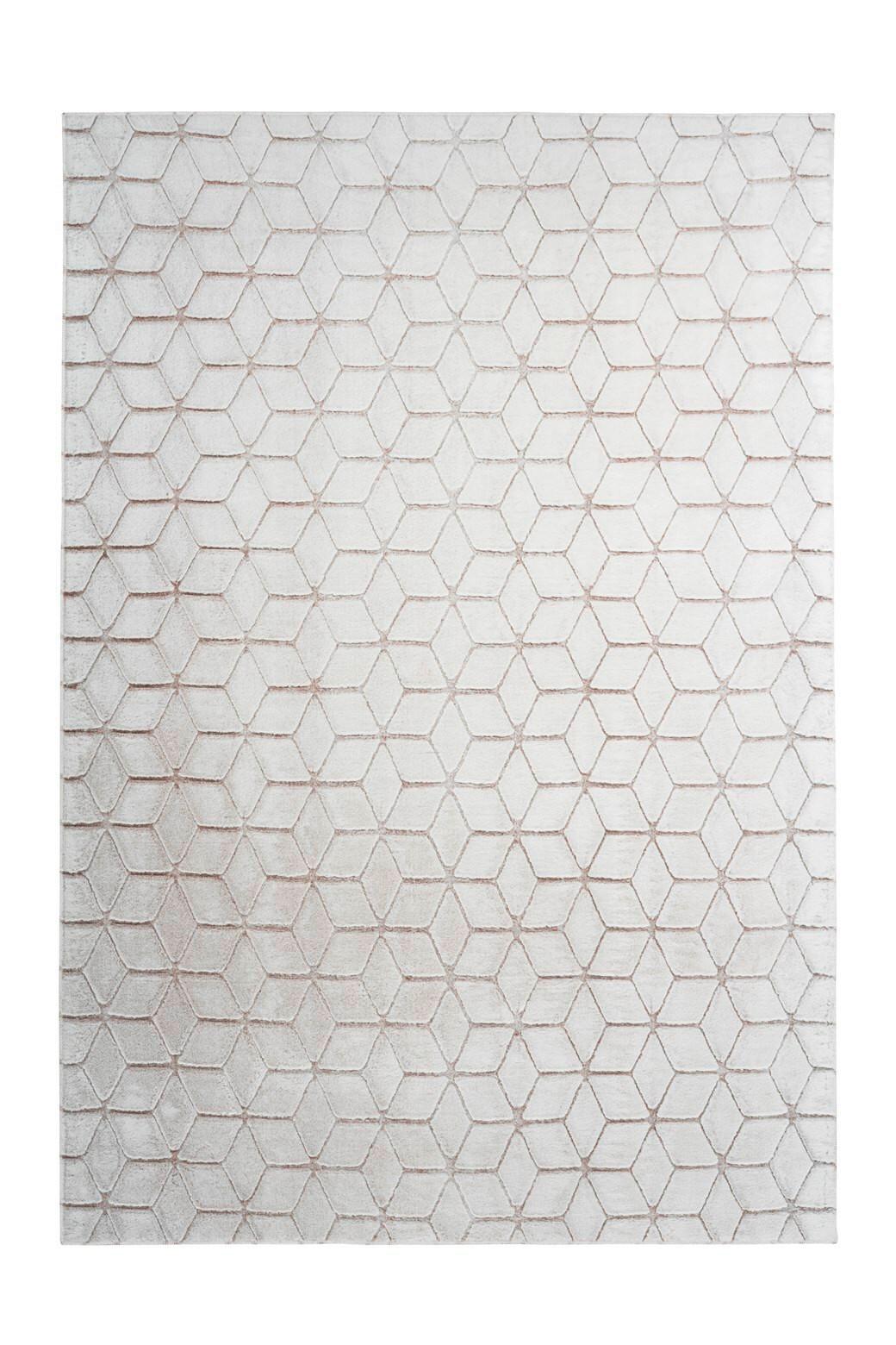 Teppich Weiß, Taupe Vivica 125, BxL: 120x160 cm - Taupe/Weiß, KONVENTIONELL, Textil (120/160cm)