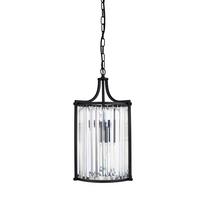 Hängeleuchte Victoria H: 150 Cm 2-Flammig - Schwarz, Design, Glas/Metall (26/150cm)