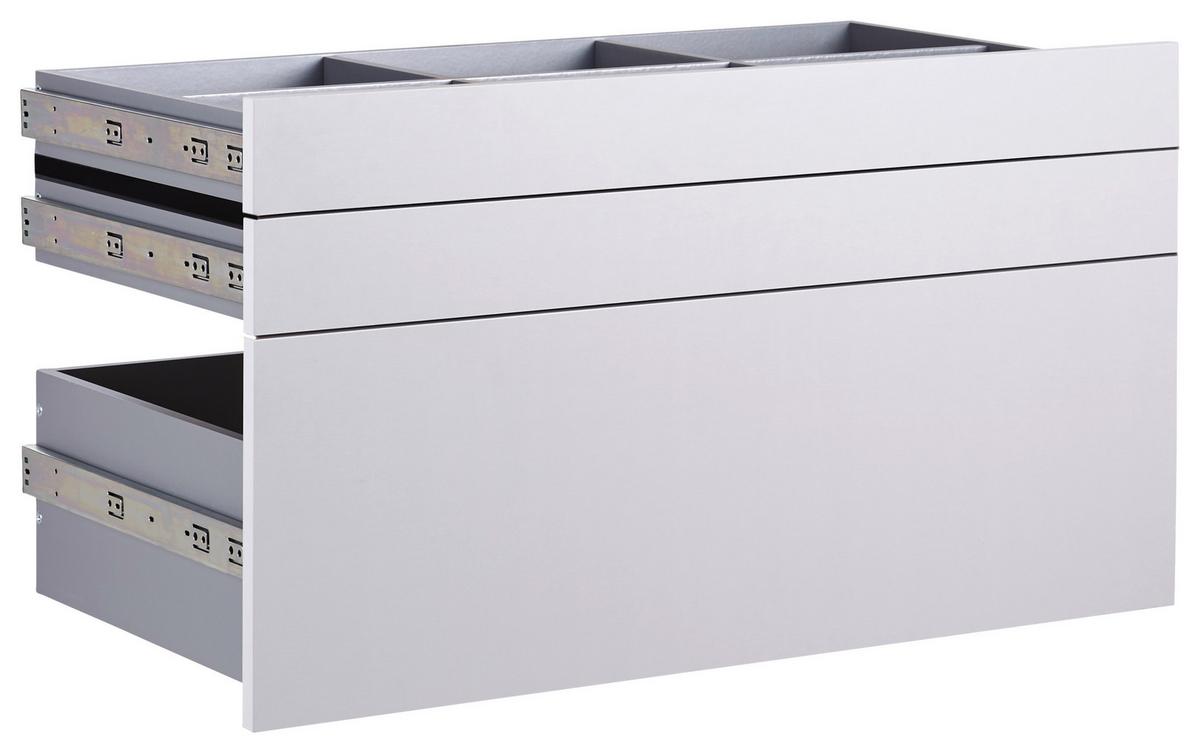 Schubladeneinsatz Unit Hellgrau B: 91 cm 3 Fächer - Hellgrau, MODERN, Holzwerkstoff (91/50,3/47cm) - Ondega