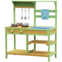 Matschküche Anna - Naturfarben/Hellgrün, Trend, Holz (92/75/35cm) - James Wood