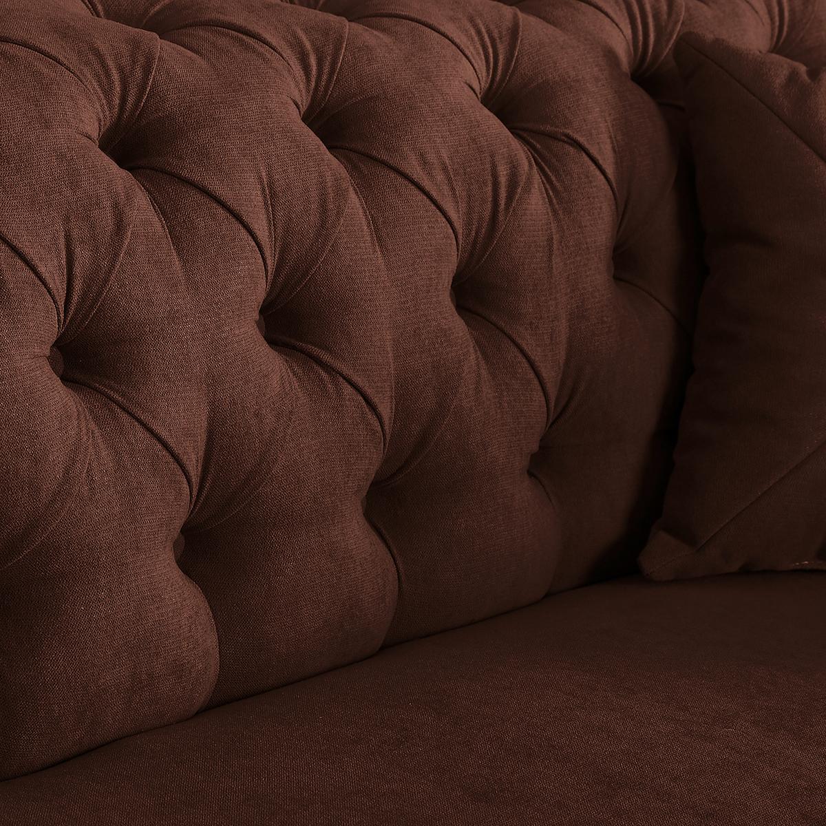 3-Sitzer-Sofa Preston Braun B: 232 cm - Braun/Cappuccino, Design, Textil (232/79/97cm) - Livetastic